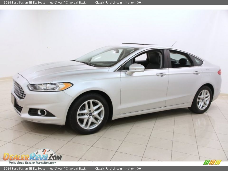 2014 Ford Fusion SE EcoBoost Ingot Silver / Charcoal Black Photo #3