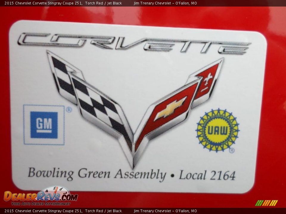 Info Tag of 2015 Chevrolet Corvette Stingray Coupe Z51 Photo #32
