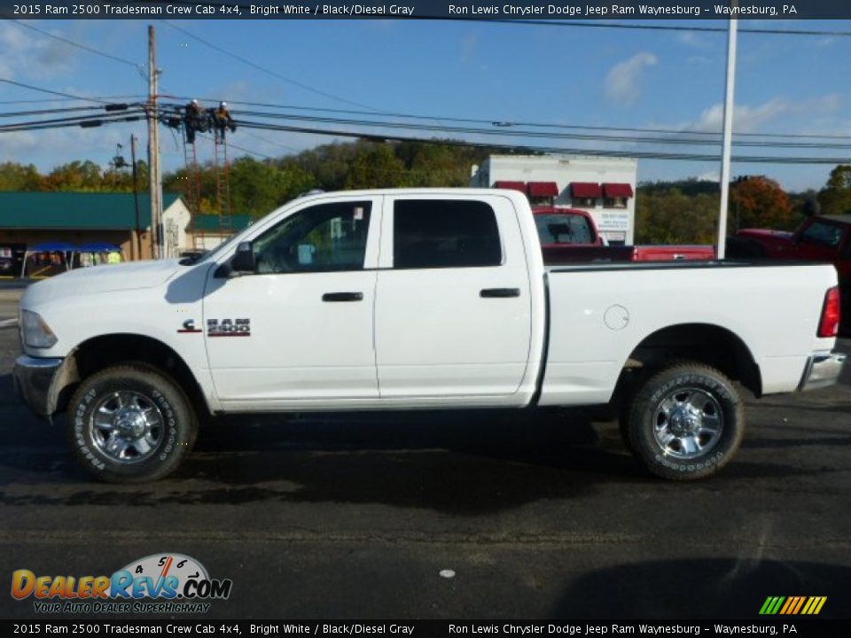 2015 Ram 2500 Tradesman Crew Cab 4x4 Bright White / Black/Diesel Gray Photo #2