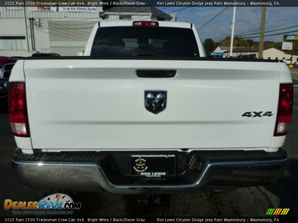 2015 Ram 2500 Tradesman Crew Cab 4x4 Bright White / Black/Diesel Gray Photo #4