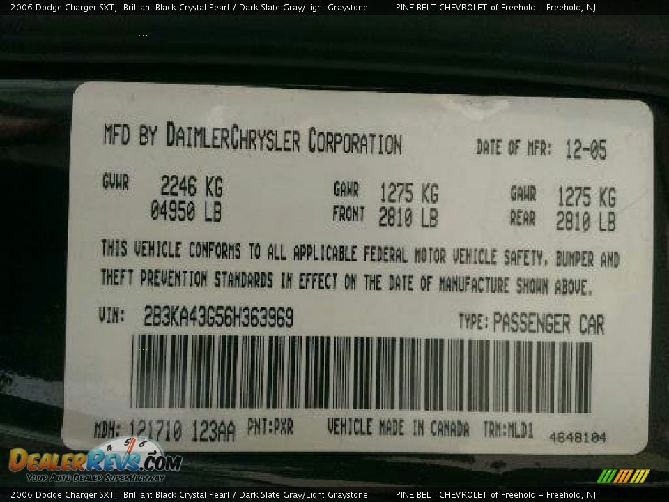2006 Dodge Charger SXT Brilliant Black Crystal Pearl / Dark Slate Gray/Light Graystone Photo #25