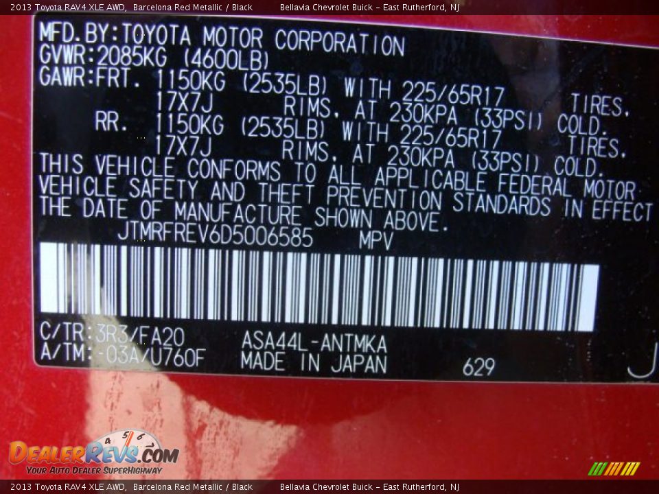 2013 Toyota RAV4 XLE AWD Barcelona Red Metallic / Black Photo #15