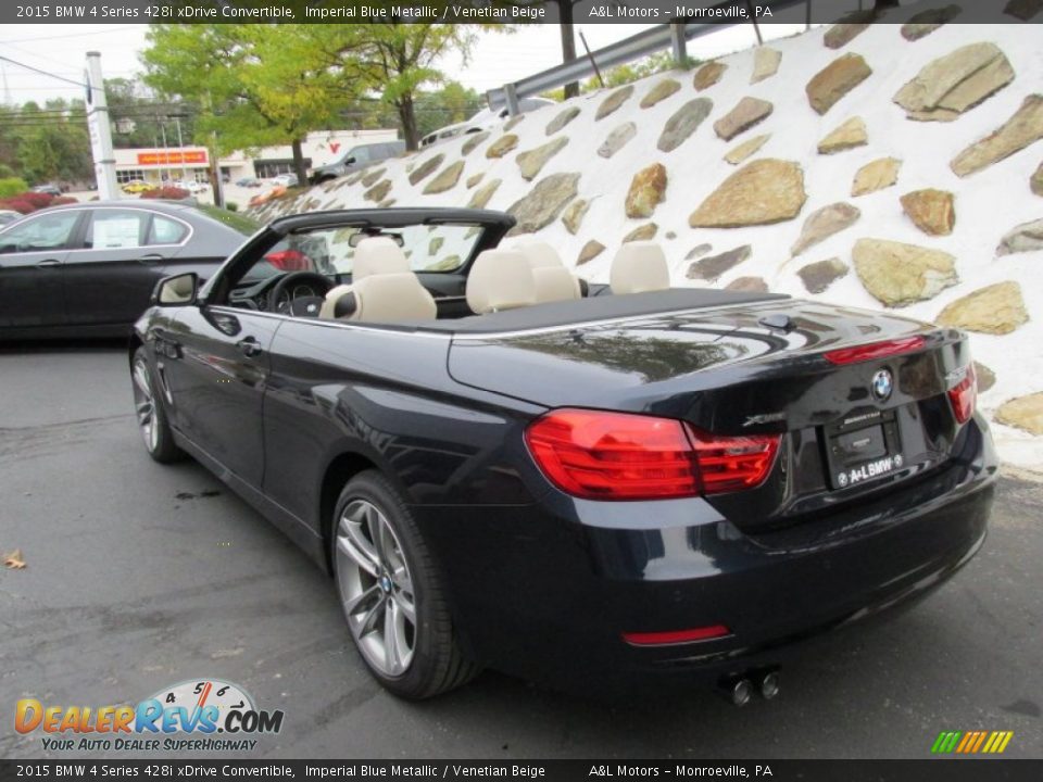 2015 BMW 4 Series 428i xDrive Convertible Imperial Blue Metallic / Venetian Beige Photo #4