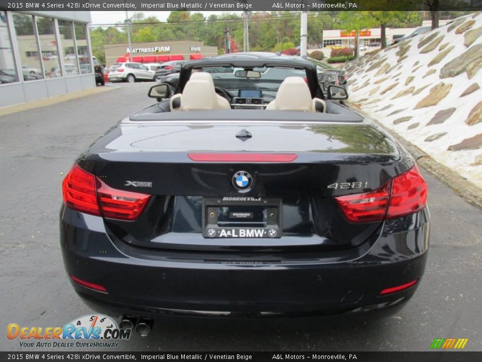 2015 BMW 4 Series 428i xDrive Convertible Imperial Blue Metallic / Venetian Beige Photo #5