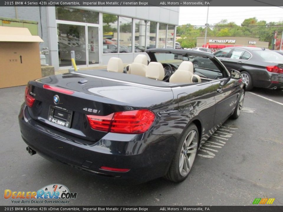 2015 BMW 4 Series 428i xDrive Convertible Imperial Blue Metallic / Venetian Beige Photo #6