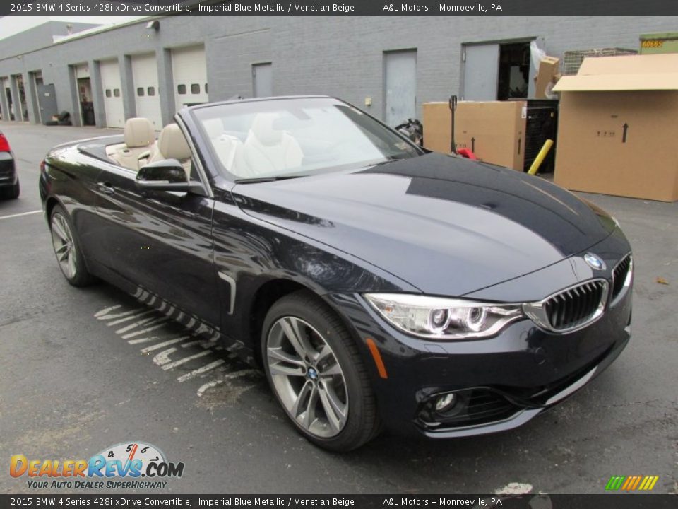 2015 BMW 4 Series 428i xDrive Convertible Imperial Blue Metallic / Venetian Beige Photo #7