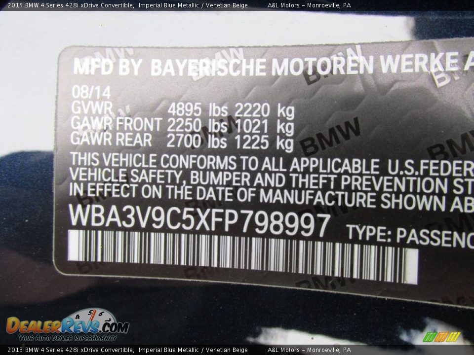 2015 BMW 4 Series 428i xDrive Convertible Imperial Blue Metallic / Venetian Beige Photo #19