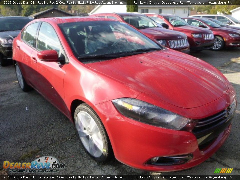 2015 Dodge Dart GT Redline Red 2 Coat Pearl / Black/Ruby Red Accent Stitching Photo #5