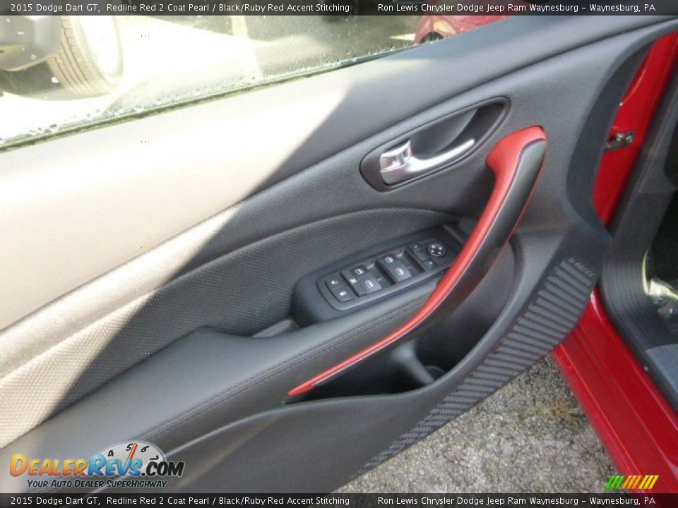 2015 Dodge Dart GT Redline Red 2 Coat Pearl / Black/Ruby Red Accent Stitching Photo #16