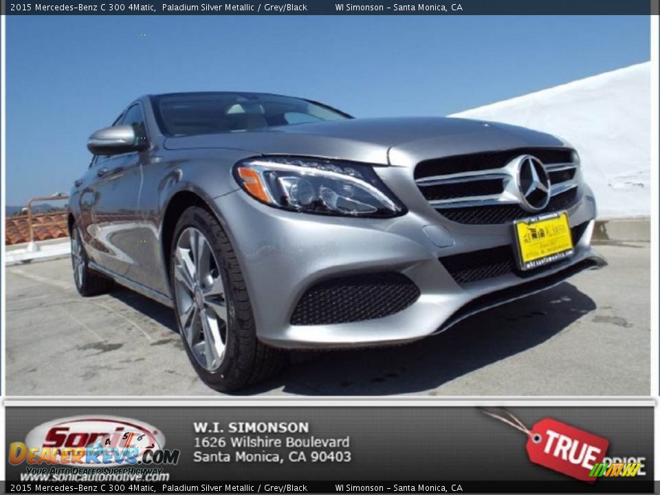 2015 Mercedes-Benz C 300 4Matic Paladium Silver Metallic / Grey/Black Photo #1