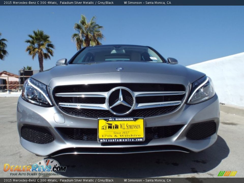2015 Mercedes-Benz C 300 4Matic Paladium Silver Metallic / Grey/Black Photo #2