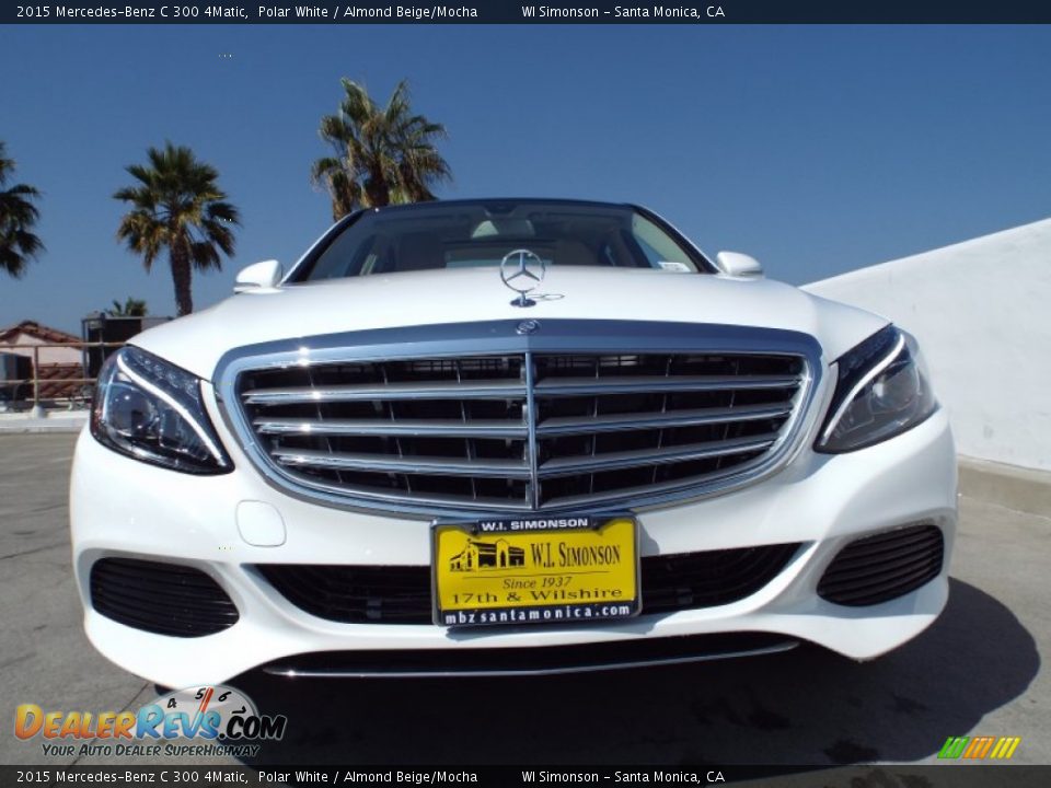 2015 Mercedes-Benz C 300 4Matic Polar White / Almond Beige/Mocha Photo #2