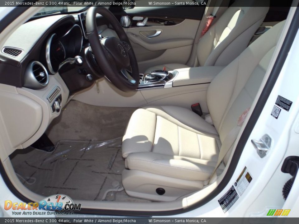 2015 Mercedes-Benz C 300 4Matic Polar White / Almond Beige/Mocha Photo #7