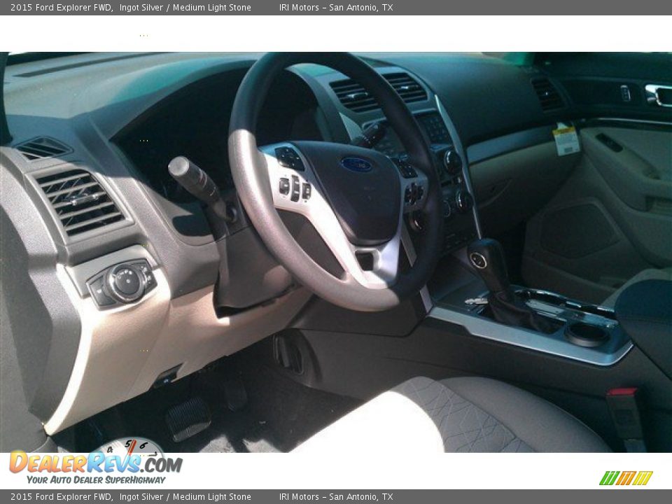2015 Ford Explorer FWD Ingot Silver / Medium Light Stone Photo #24