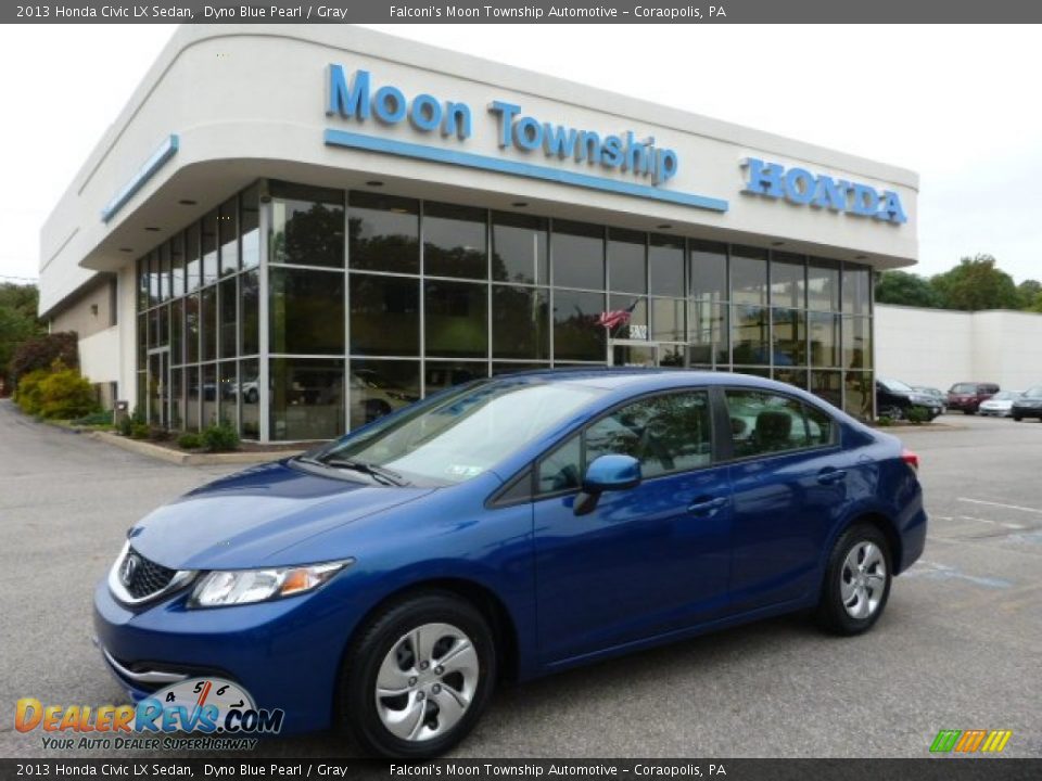 2013 Honda Civic LX Sedan Dyno Blue Pearl / Gray Photo #1