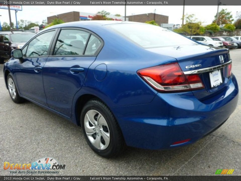 2013 Honda Civic LX Sedan Dyno Blue Pearl / Gray Photo #3