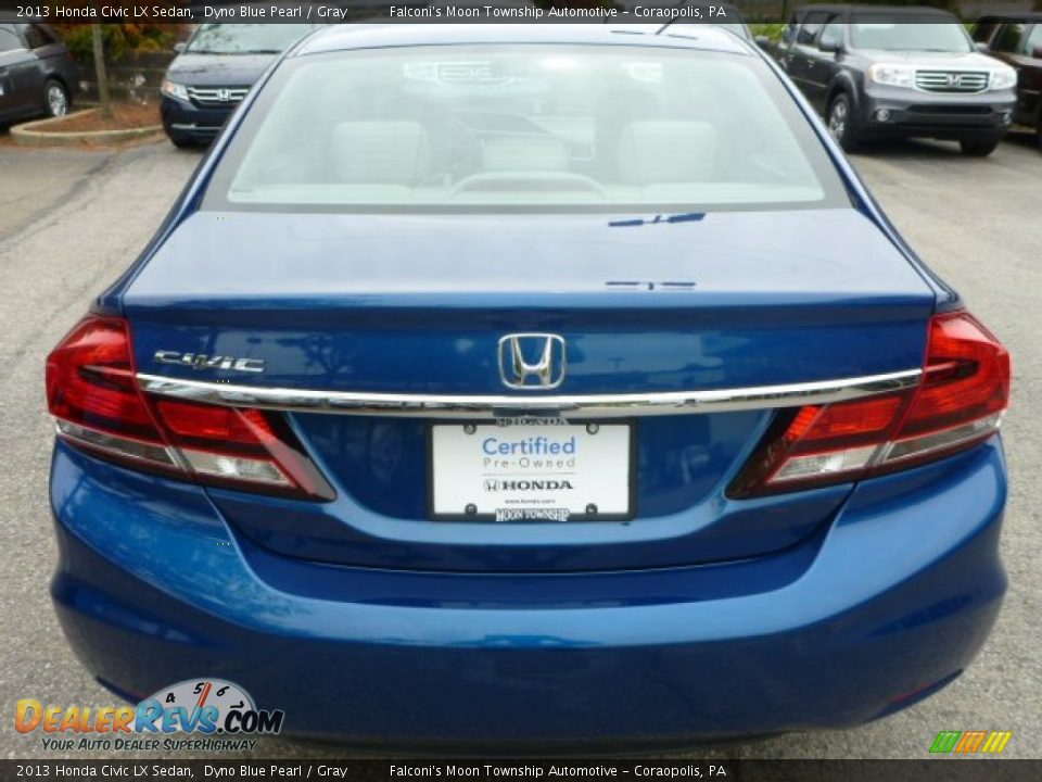 2013 Honda Civic LX Sedan Dyno Blue Pearl / Gray Photo #4