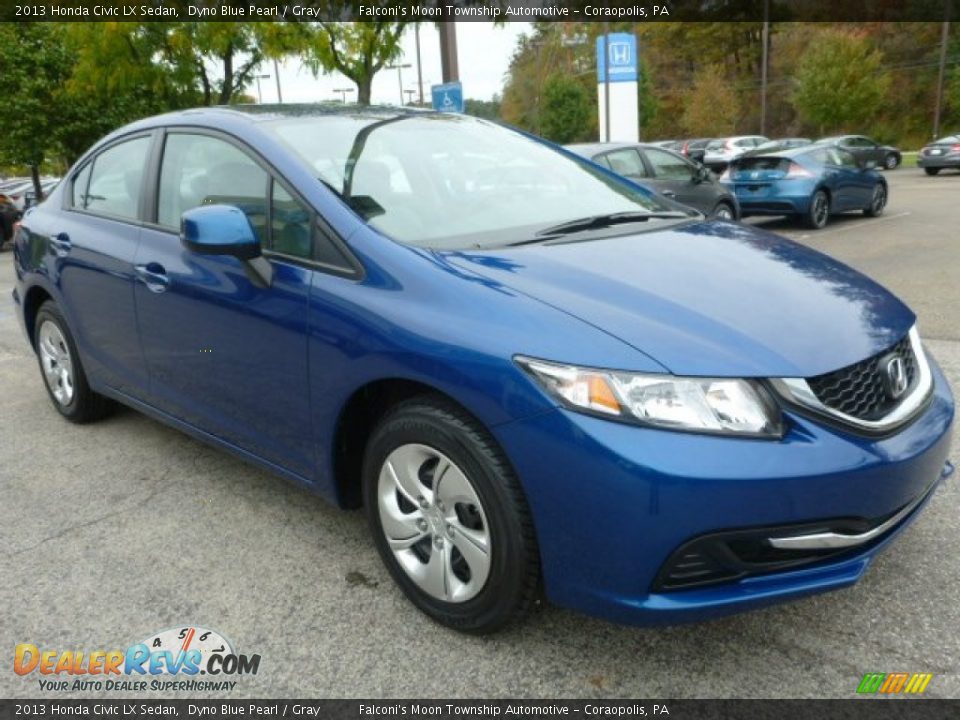 2013 Honda Civic LX Sedan Dyno Blue Pearl / Gray Photo #11