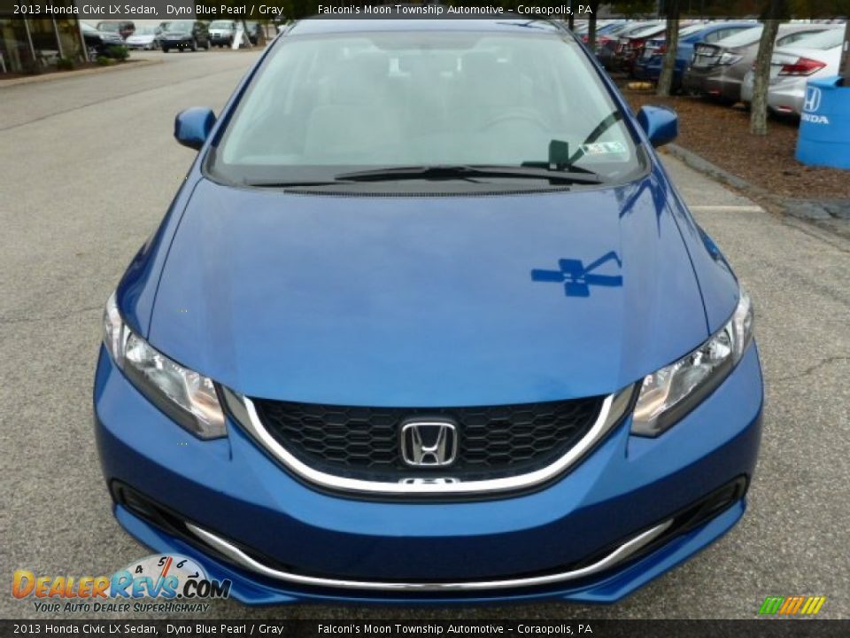 2013 Honda Civic LX Sedan Dyno Blue Pearl / Gray Photo #12