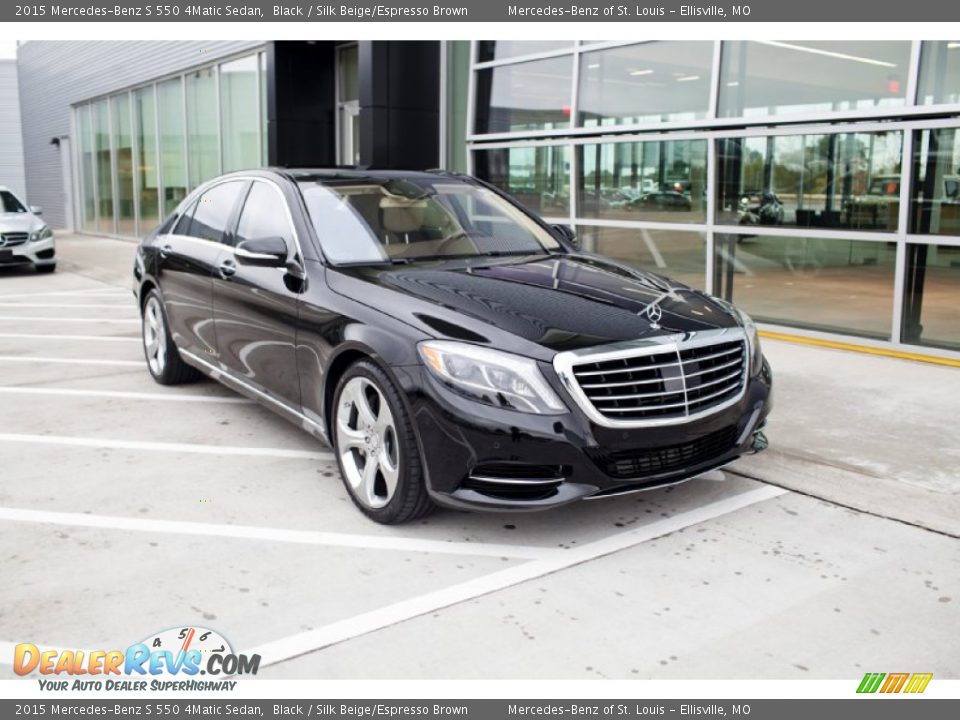 2015 Mercedes-Benz S 550 4Matic Sedan Black / Silk Beige/Espresso Brown Photo #1