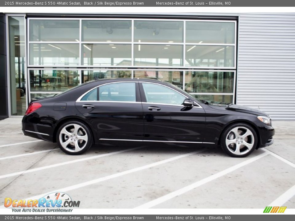 2015 Mercedes-Benz S 550 4Matic Sedan Black / Silk Beige/Espresso Brown Photo #2