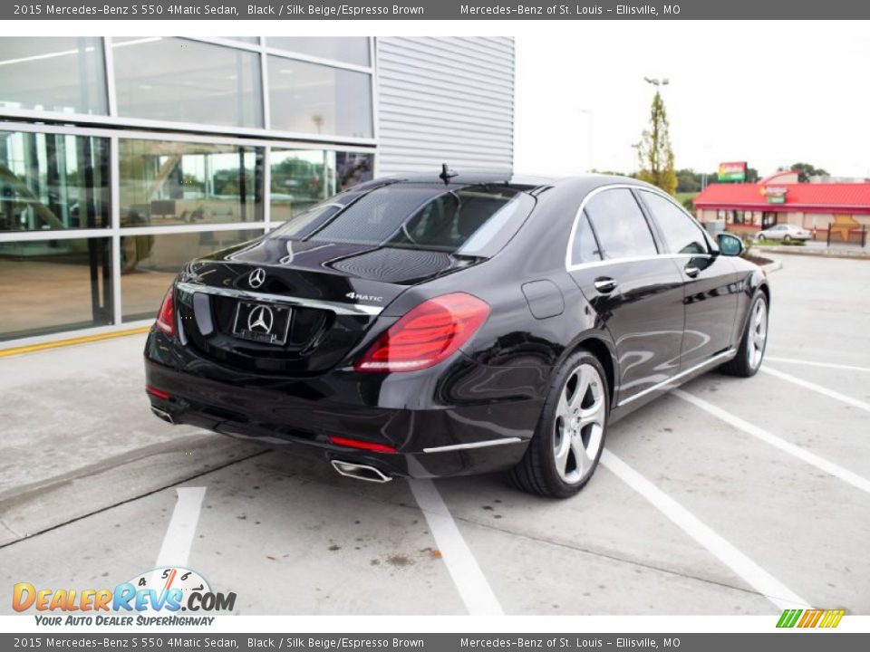 2015 Mercedes-Benz S 550 4Matic Sedan Black / Silk Beige/Espresso Brown Photo #3