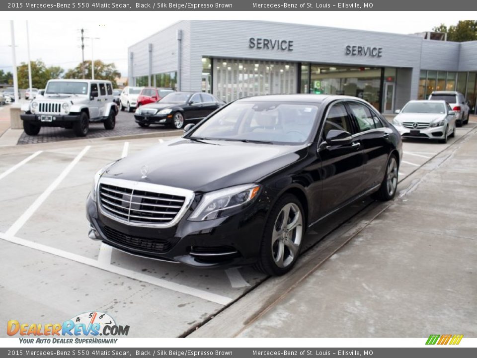 2015 Mercedes-Benz S 550 4Matic Sedan Black / Silk Beige/Espresso Brown Photo #4