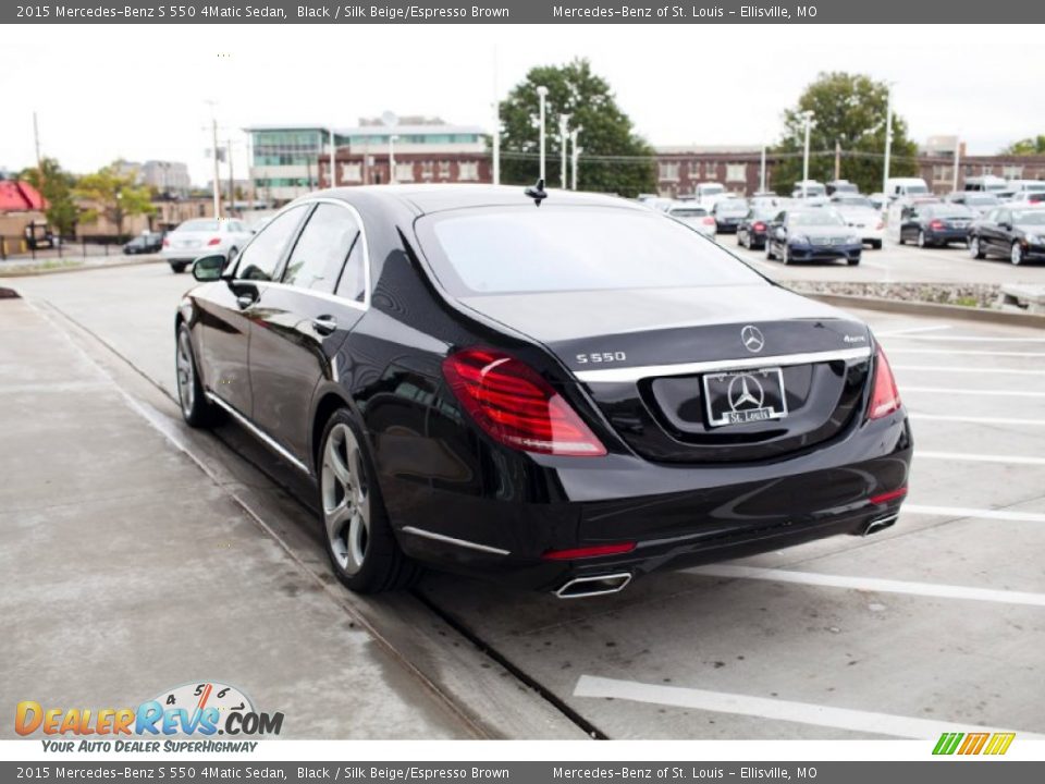2015 Mercedes-Benz S 550 4Matic Sedan Black / Silk Beige/Espresso Brown Photo #5