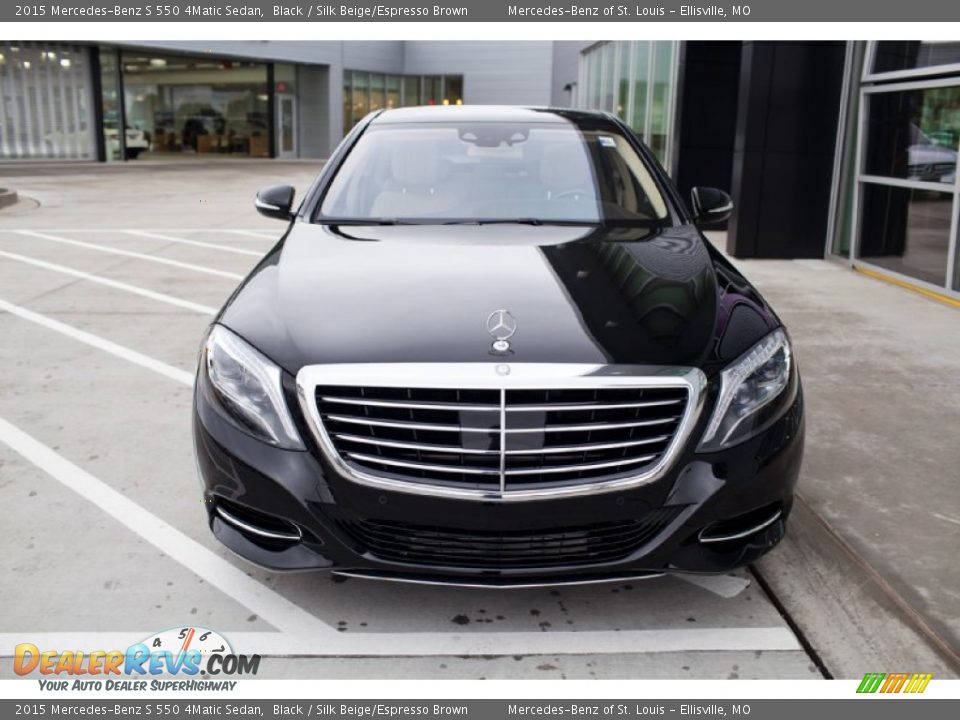 2015 Mercedes-Benz S 550 4Matic Sedan Black / Silk Beige/Espresso Brown Photo #6