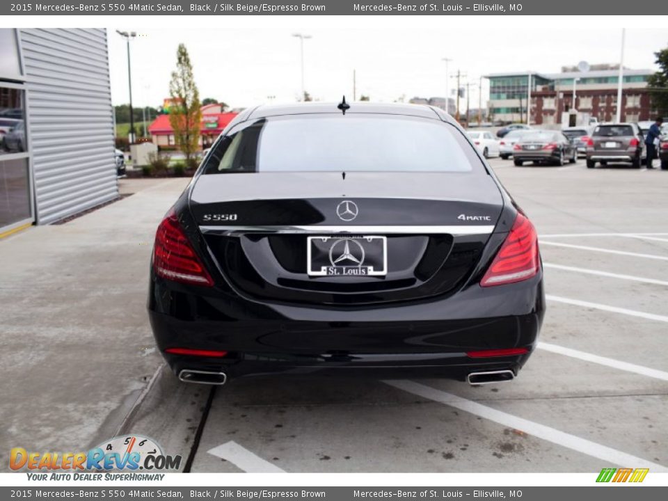 2015 Mercedes-Benz S 550 4Matic Sedan Black / Silk Beige/Espresso Brown Photo #7