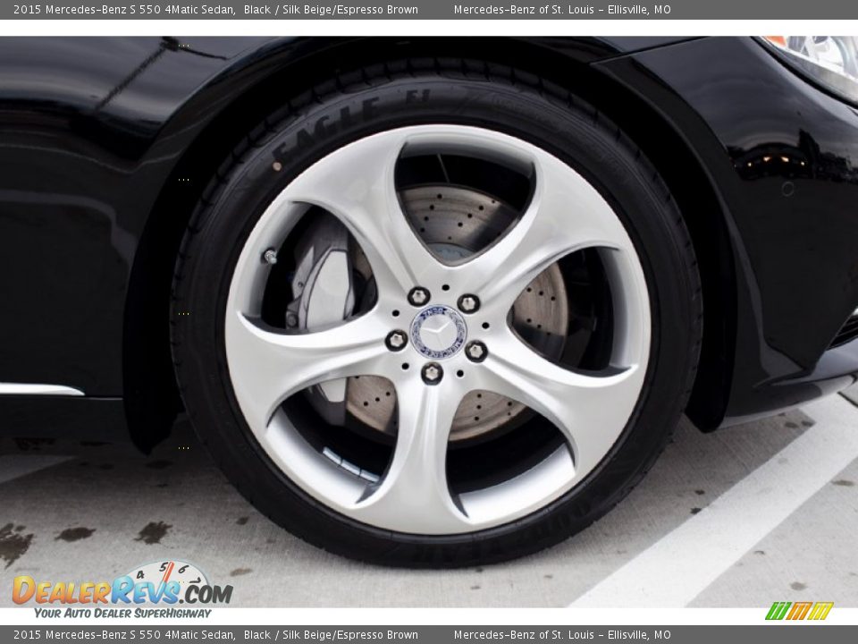 2015 Mercedes-Benz S 550 4Matic Sedan Black / Silk Beige/Espresso Brown Photo #10