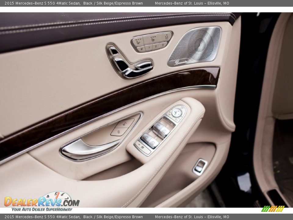 2015 Mercedes-Benz S 550 4Matic Sedan Black / Silk Beige/Espresso Brown Photo #11
