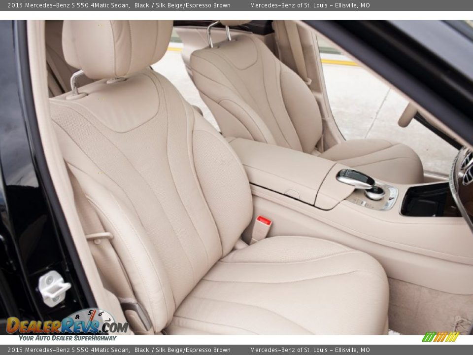 2015 Mercedes-Benz S 550 4Matic Sedan Black / Silk Beige/Espresso Brown Photo #13