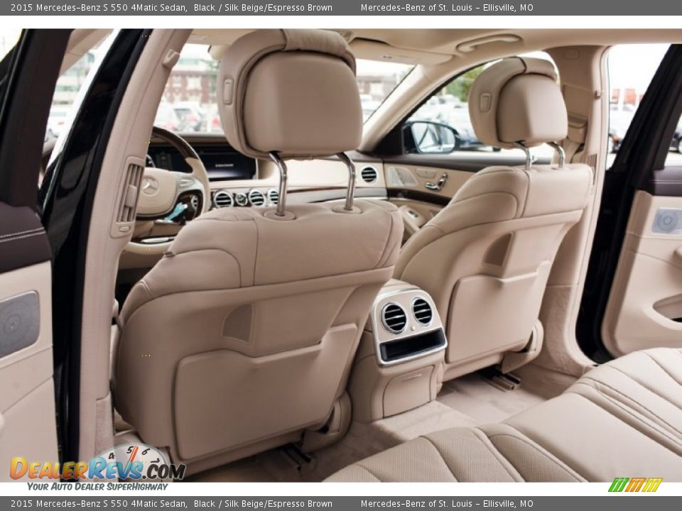 2015 Mercedes-Benz S 550 4Matic Sedan Black / Silk Beige/Espresso Brown Photo #14