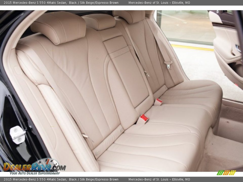 2015 Mercedes-Benz S 550 4Matic Sedan Black / Silk Beige/Espresso Brown Photo #15