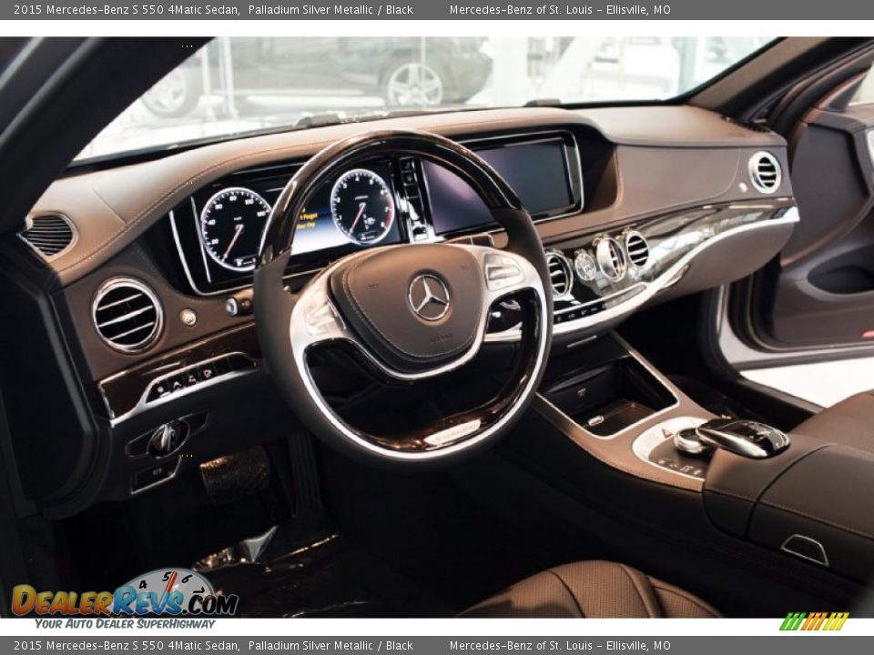 2015 Mercedes-Benz S 550 4Matic Sedan Palladium Silver Metallic / Black Photo #12