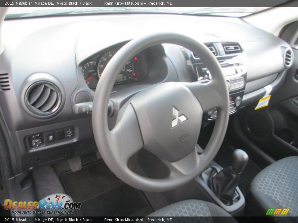 2015 Mitsubishi Mirage DE Mystic Black / Black Photo #12