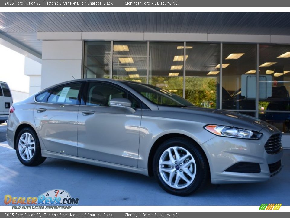 2015 Ford Fusion SE Tectonic Silver Metallic / Charcoal Black Photo #1