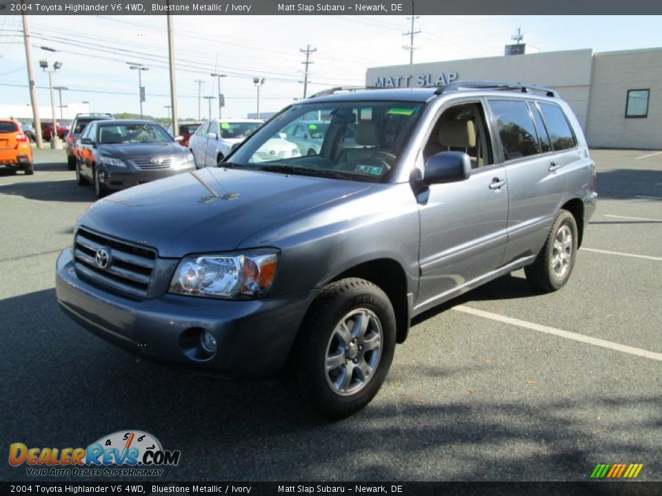 2004 Toyota Highlander V6 4WD Bluestone Metallic / Ivory Photo #2