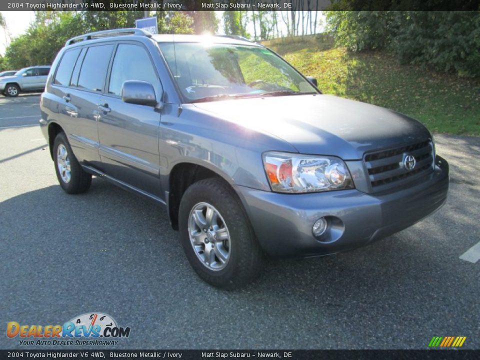 2004 Toyota Highlander V6 4WD Bluestone Metallic / Ivory Photo #4