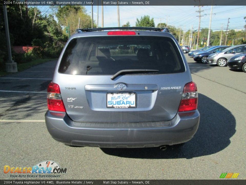 2004 Toyota Highlander V6 4WD Bluestone Metallic / Ivory Photo #7