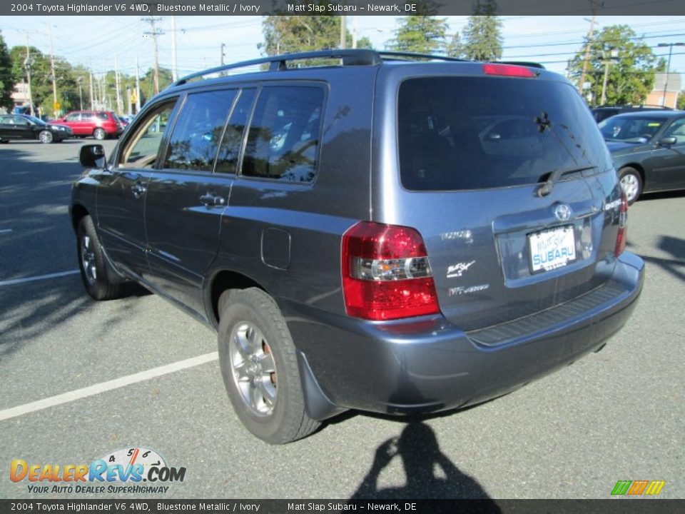 2004 Toyota Highlander V6 4WD Bluestone Metallic / Ivory Photo #8
