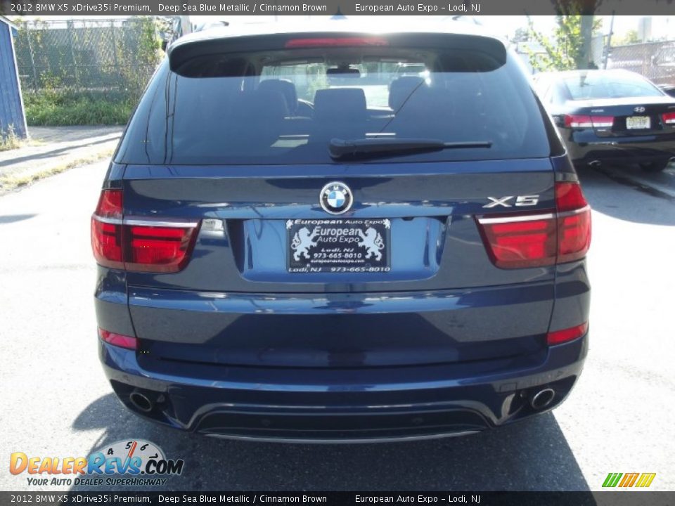 2012 BMW X5 xDrive35i Premium Deep Sea Blue Metallic / Cinnamon Brown Photo #5