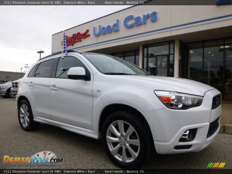 2012 Mitsubishi Outlander Sport SE 4WD Diamond White / Black Photo #1