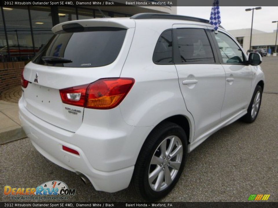 2012 Mitsubishi Outlander Sport SE 4WD Diamond White / Black Photo #5