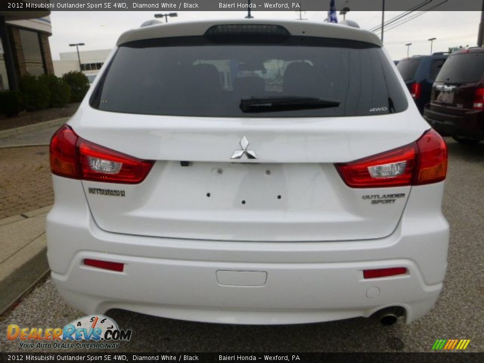 2012 Mitsubishi Outlander Sport SE 4WD Diamond White / Black Photo #6