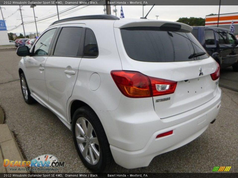 2012 Mitsubishi Outlander Sport SE 4WD Diamond White / Black Photo #7