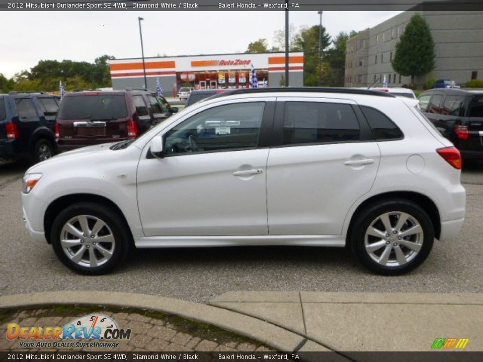 2012 Mitsubishi Outlander Sport SE 4WD Diamond White / Black Photo #8