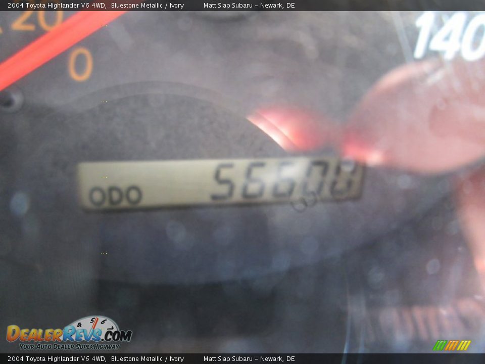 2004 Toyota Highlander V6 4WD Bluestone Metallic / Ivory Photo #28
