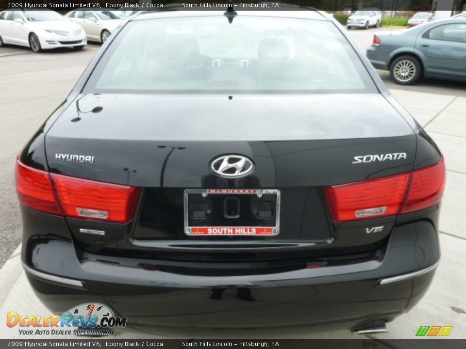 2009 Hyundai Sonata Limited V6 Ebony Black / Cocoa Photo #4